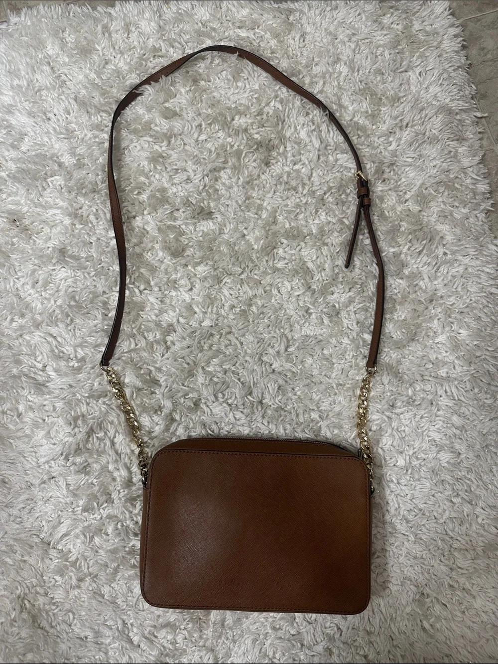 Michael Kors Cognac Saffiano Leather Crossbody Bag